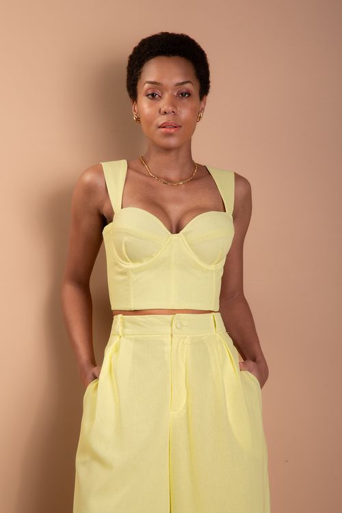 Top Cropped Trancy - Amarelo