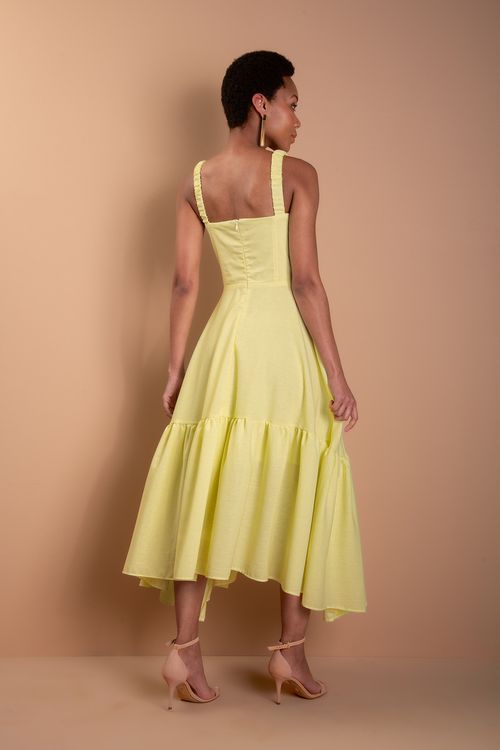 Vestido Midi Julieta     - Amarelo