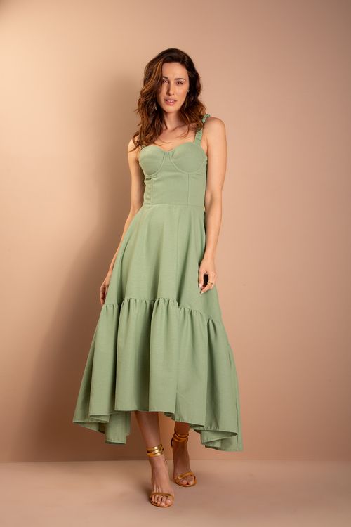 Vestido Midi Julieta     - Verde