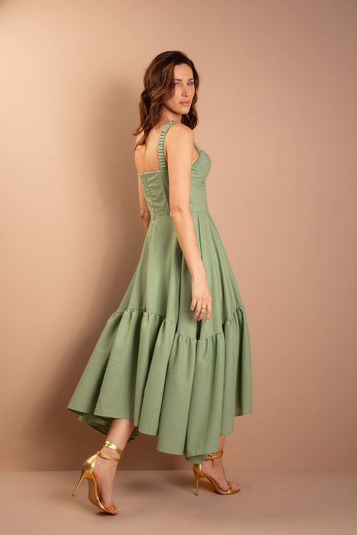 Vestido Midi Julieta     - Verde