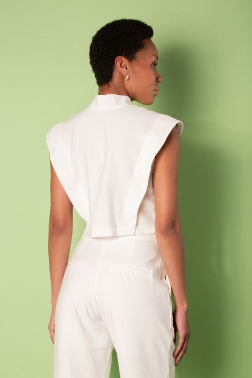 Cropped Alfaiataria Karyn - Branco