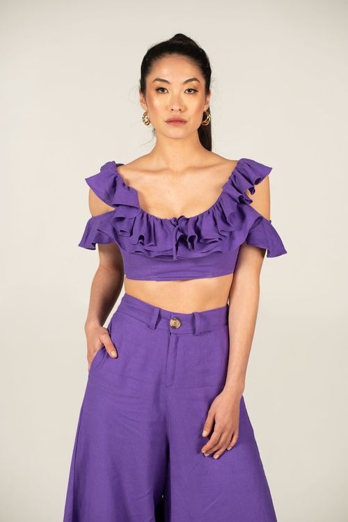 Cropped Babados - Roxo