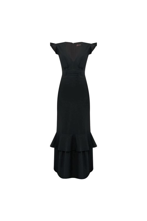 Vestido Longo 2 Cintos - Preto