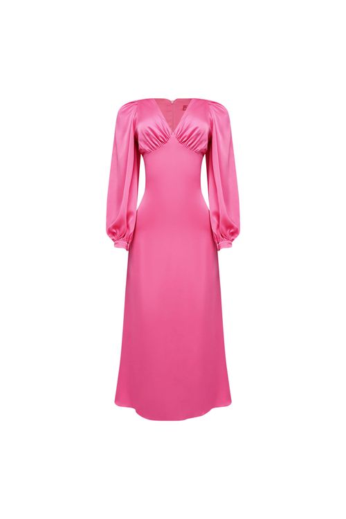 Vestido Midi Manga Bufante Lanvin - Pink