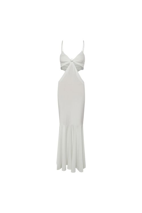 Vestido Detalhe Costas Fluid Shine - Off White