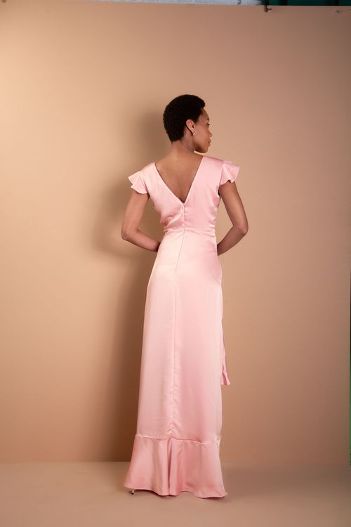 Vestido Longo  Flor de Liz - Rosa