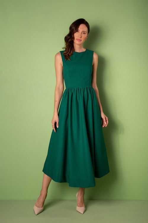 Vestido Midi Godê Capital - Verde