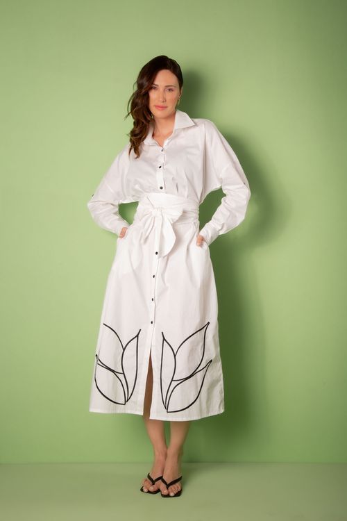 Chemise Lohan Bordada - Branco