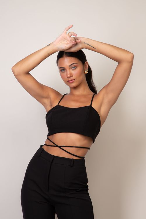 Top Cropped Basic Laís - Preto